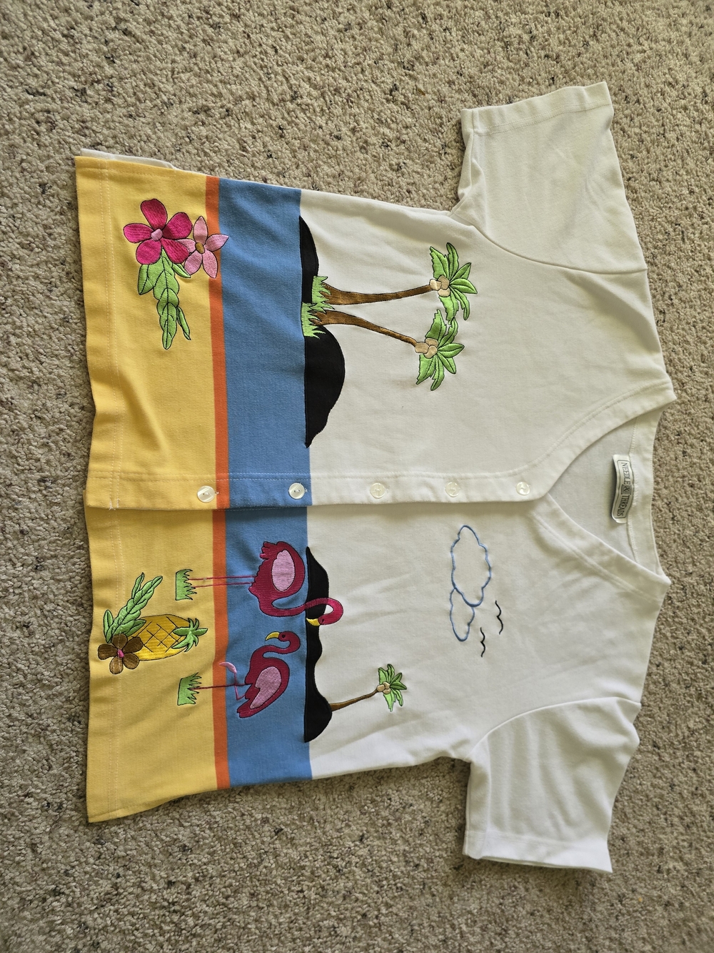 Needle & Thread White Flamingo Button-Front Top - Picture 9 of 9